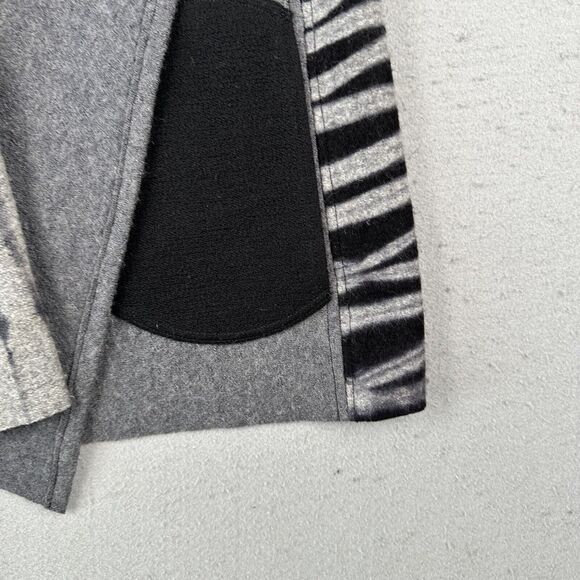 Herzenburg Hand Painted Original Vest Women’s Small Gray Wool Open Front Art - Picture 4 of 16